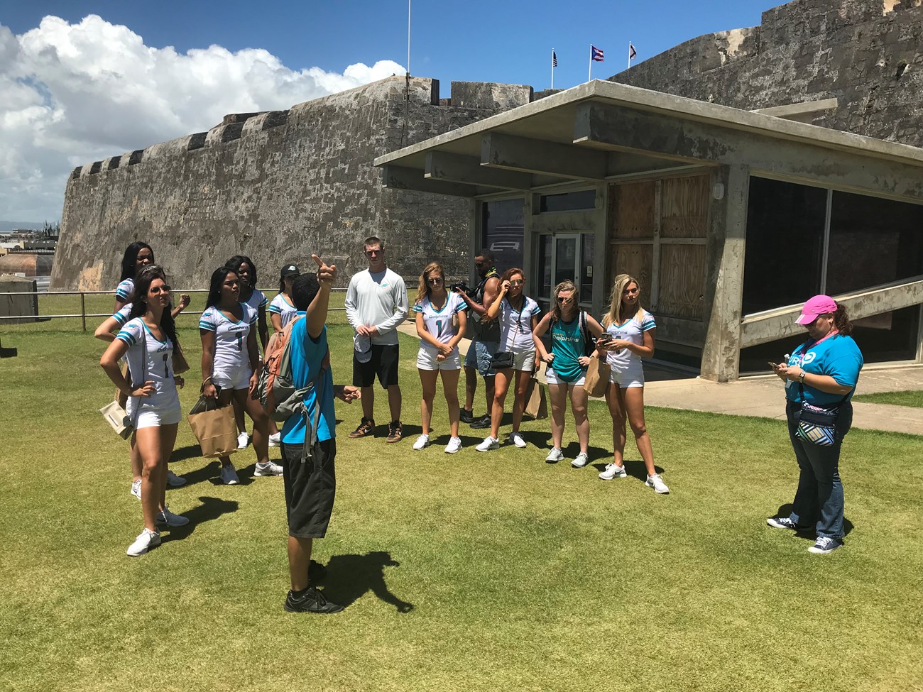 Licensed tour guide talks about the beauties of the castle