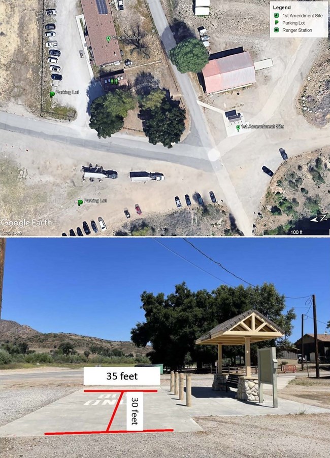 satellite image of first amendment locations at Rancho Sierra Vista