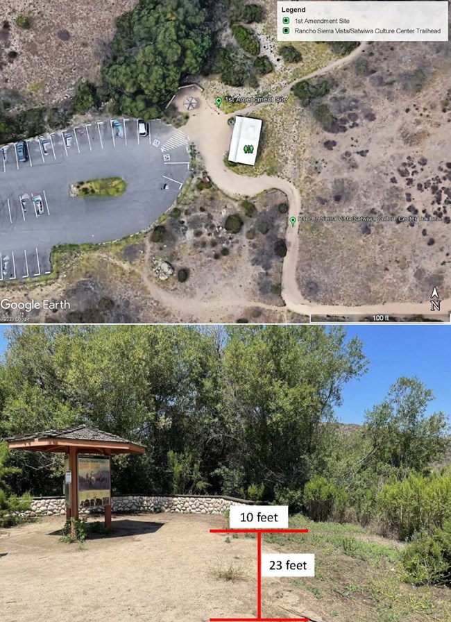 satellite image of first amendment locations at Rancho Sierra Vista.
