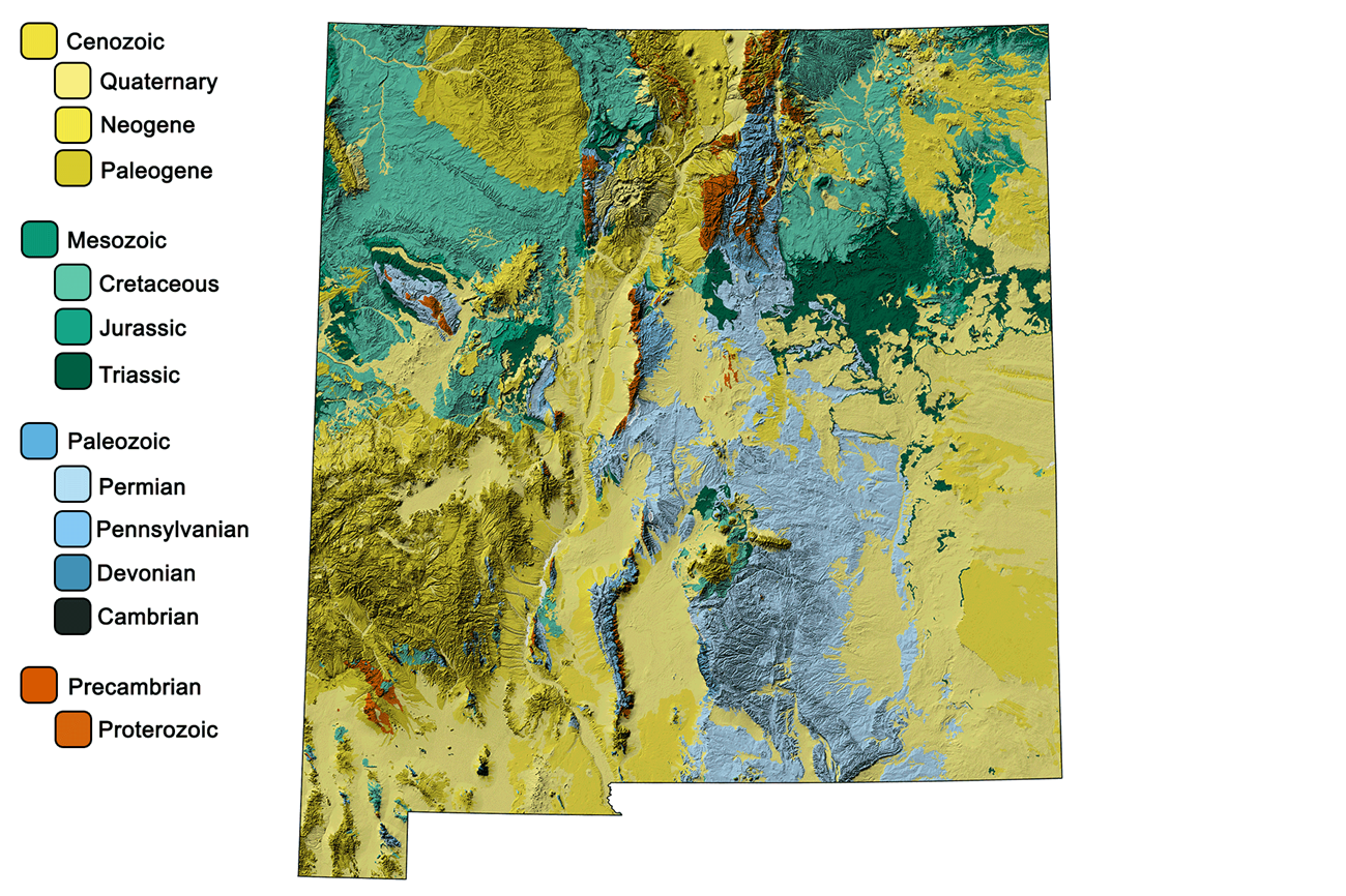 New Mexico Geologic Relief Map
