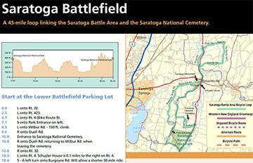 Snapshot of printed page showing map and route information for a bicycling trip.