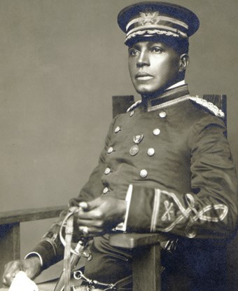 Charles Young in full dress uniform prior to receiving the NAACP Spingarn Medal in 1916.