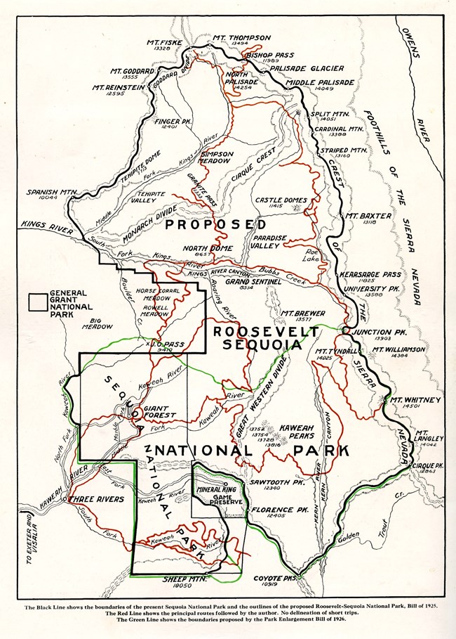 Map of expanded Sequoia National Park