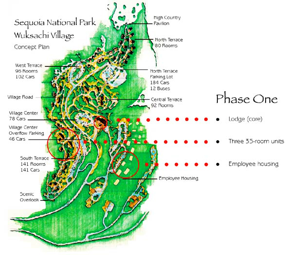 Architect's plan showing Wuksachi Village