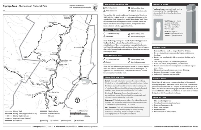 Map of roads and trails around the Riprap area