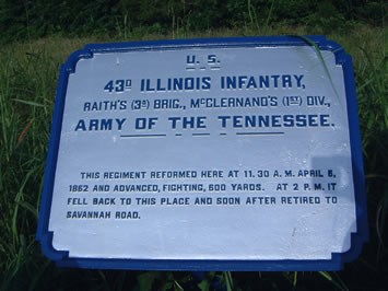 Position Marker #038: 43rd Illinois Infantry close up photograph