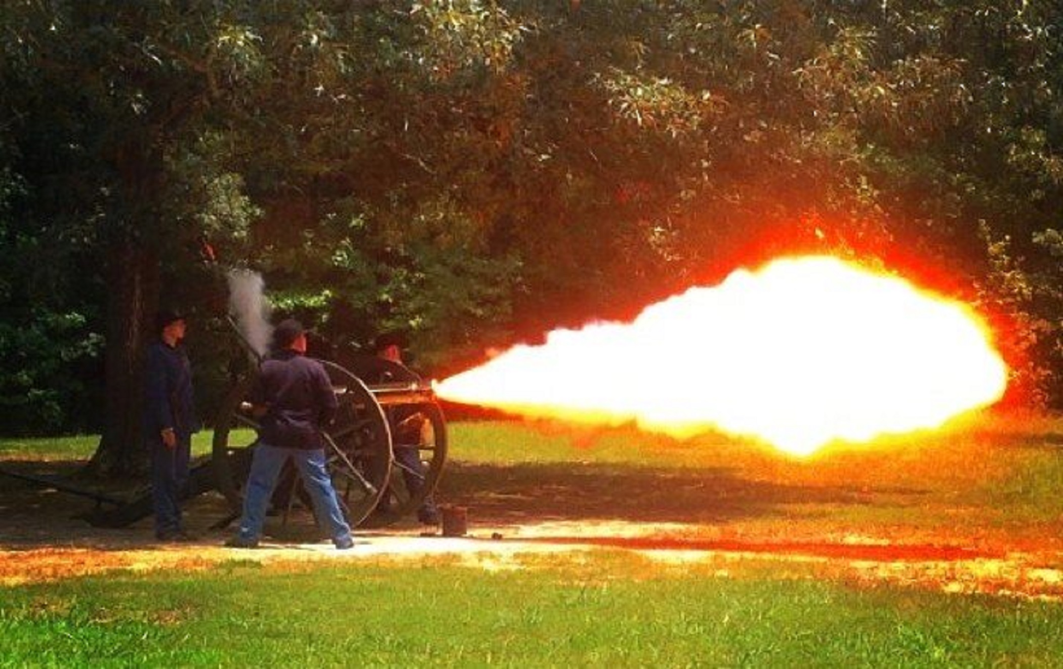 cannon burst of fire