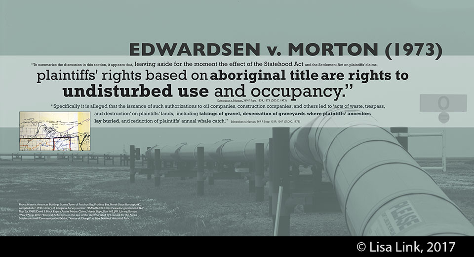 Digital print with black text from the 1973 court case, Edwardsen v. Morton.