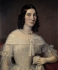 A painted portrait of Margaretha Etholen.