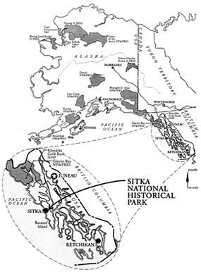 Map of the park location in Alaska