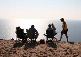Relaxing at the Lake Michigan Overlook