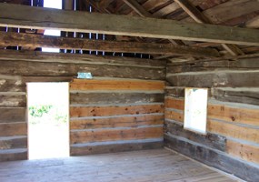 Inside the Shalda Log Cabin