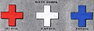 6th Corps Division badges 1863-65