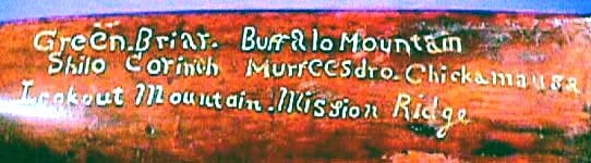 Decorated Confederate rifle musket with list of battles.