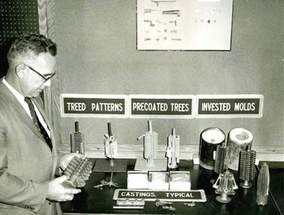 Display of steps in the lost wax process