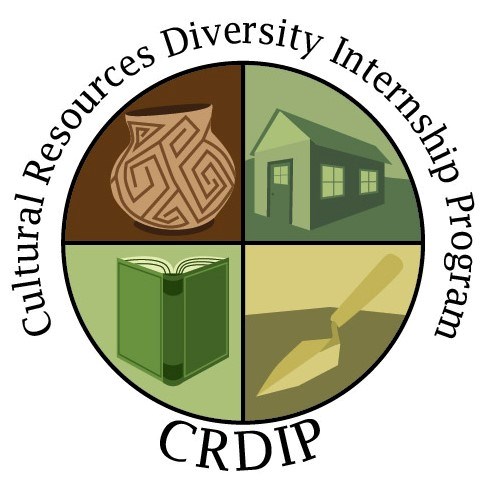 Circular logo for Cultural Resources Diversity Internship Program with earthtone colors