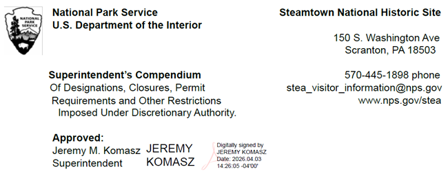 Steamtown NHS Superintendent Digital Signature April 3 2026