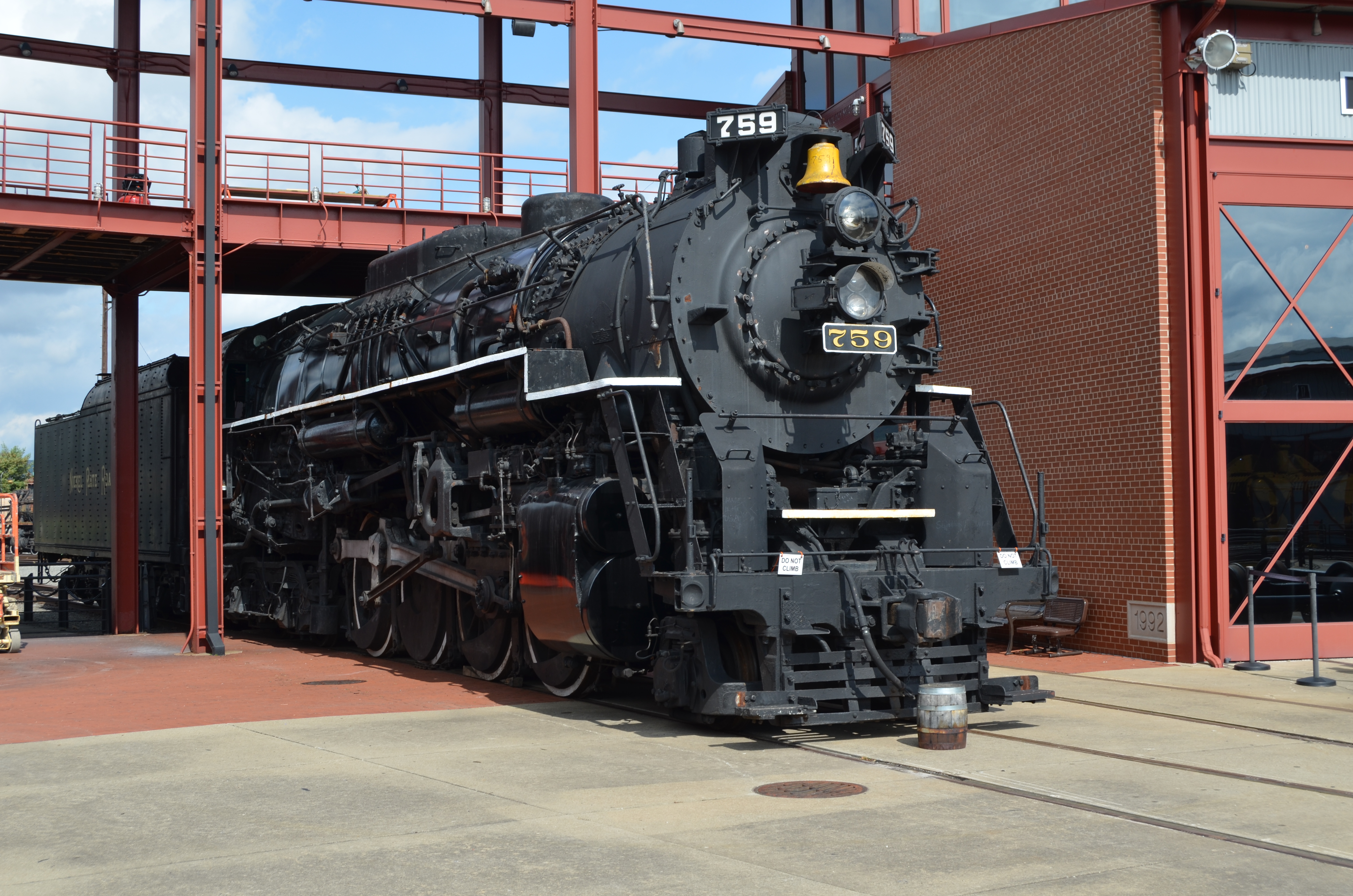 Steam locomotive 759 parked outdoors