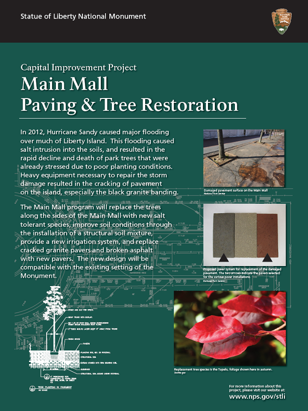 Main Mall Paving and Tree Restoration Project Statue Of Liberty