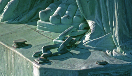 The Statue’s shackles and feet.