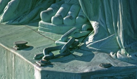 The Statue’s shackles and feet.