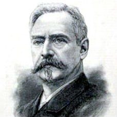 Richard Morris Hunt wears a sort of modified Van Dyke moustache.