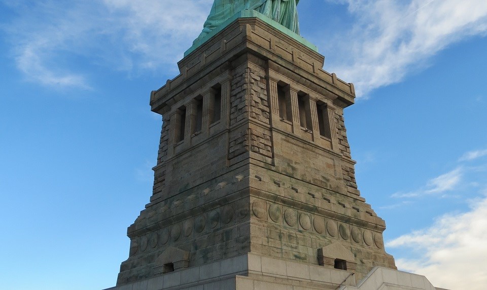 The granite pedestal that the Statue was built on top of