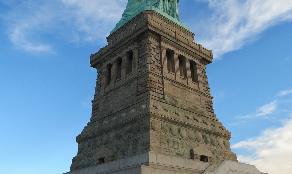 The granite pedestal that the Statue was built on top of stands 154 feet tall
