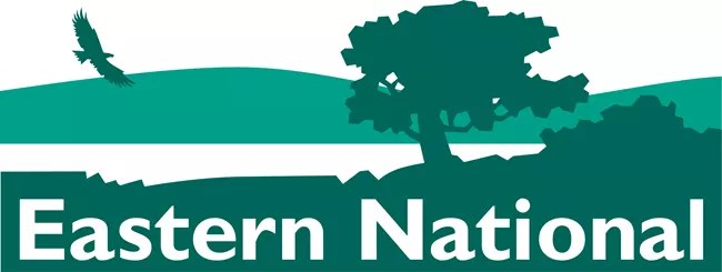 Green and white landscape with tree and bird, text "Eastern National" at bottom