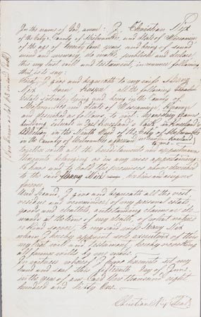 Last Will and Testament of Christian Nix