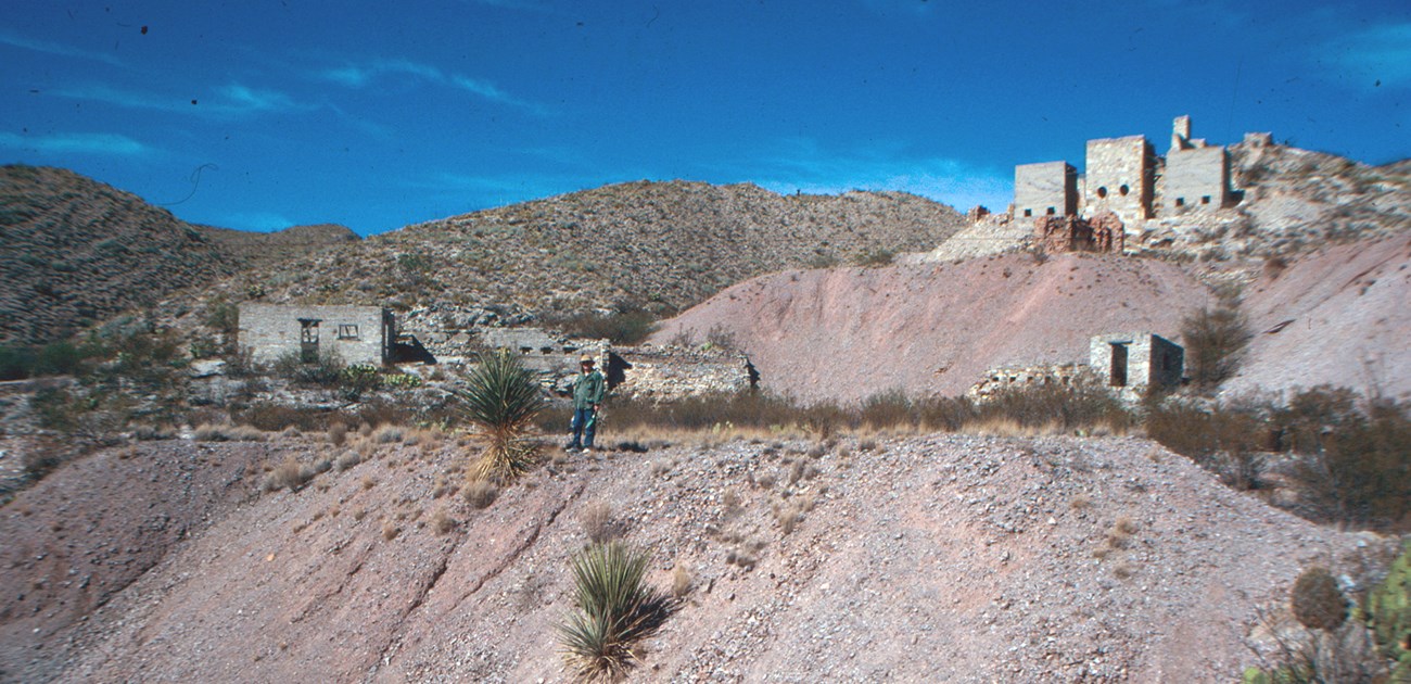 stone mine buildings in the desert