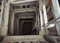 mine shaft with wooden supports