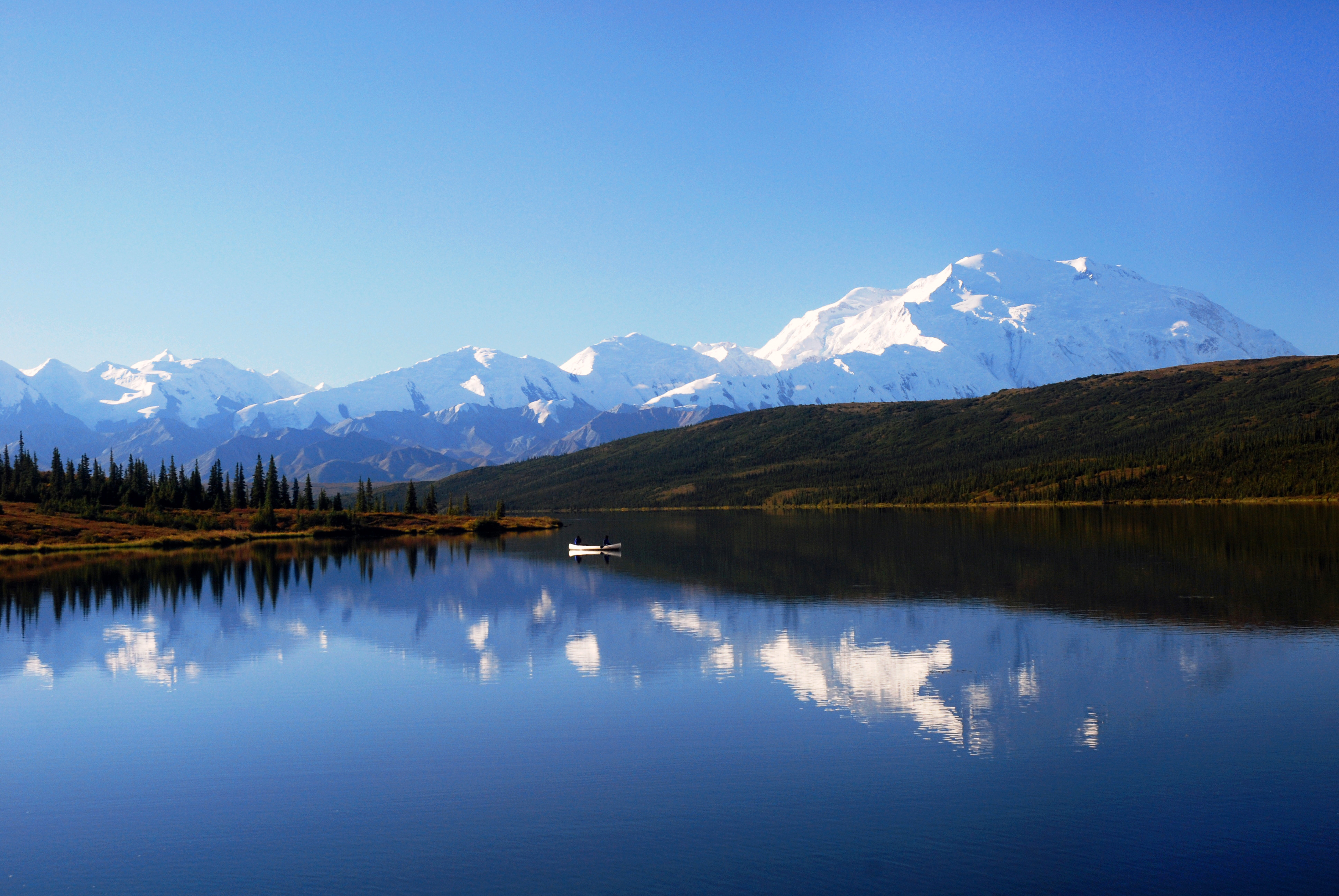 Mountains and lake in Denali National Park and Preserve, Alaska