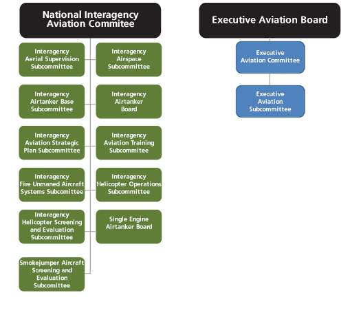 Organization chart for National Interagency Aviation Committee and Executive Aviation Board