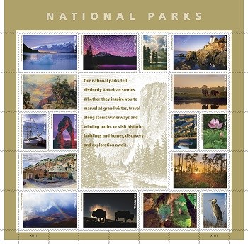 Panel of NPS Postage Stamps