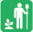 Icon of a person holding a shovel next to small plant