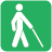 Icon of person walking holding a cane