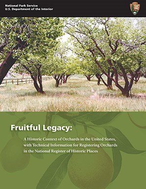 Cover of Fruitful Legacy publication with image of historic orchard.