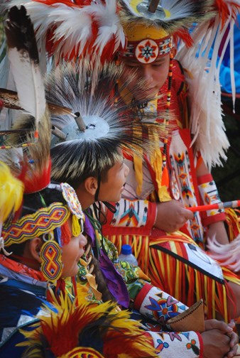 Young people in bright clothes at the American Indian Heritage Celebration