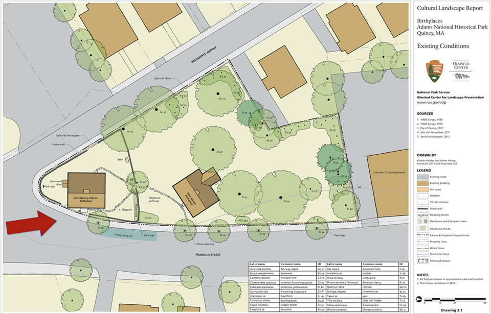 Red arrow on a site plan shows the approximate view of the painter.