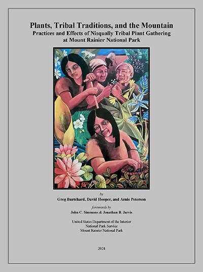 Report cover shows the title, authors, and a bright painting with people and flowers