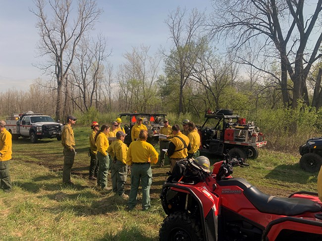 Firefighters from Maine to Florida attend briefing for prescribed fire at Cuyahoga Valley National Park.