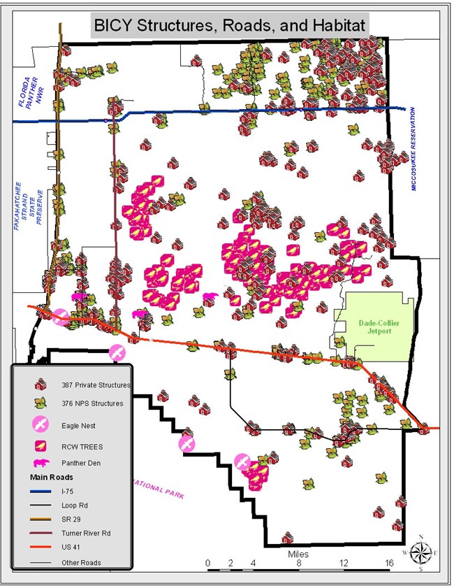 Map of habitat and wildland-urban interface.