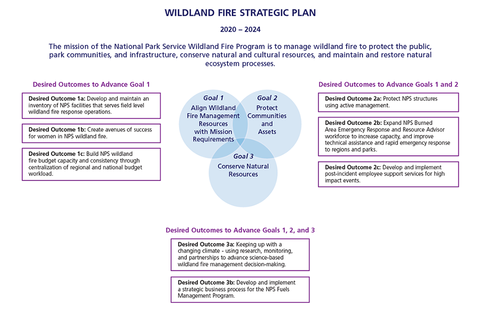 Schematic showing relationship between strategic plan goals and desired outcomes