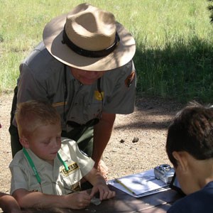 ranger teaching kids