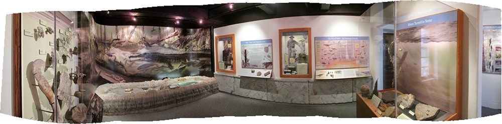 Landscape photo of visitor displays.