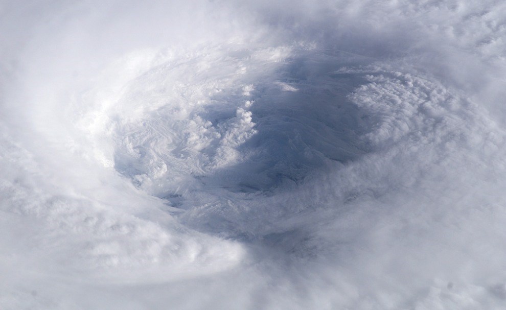 high altitude image of storm system