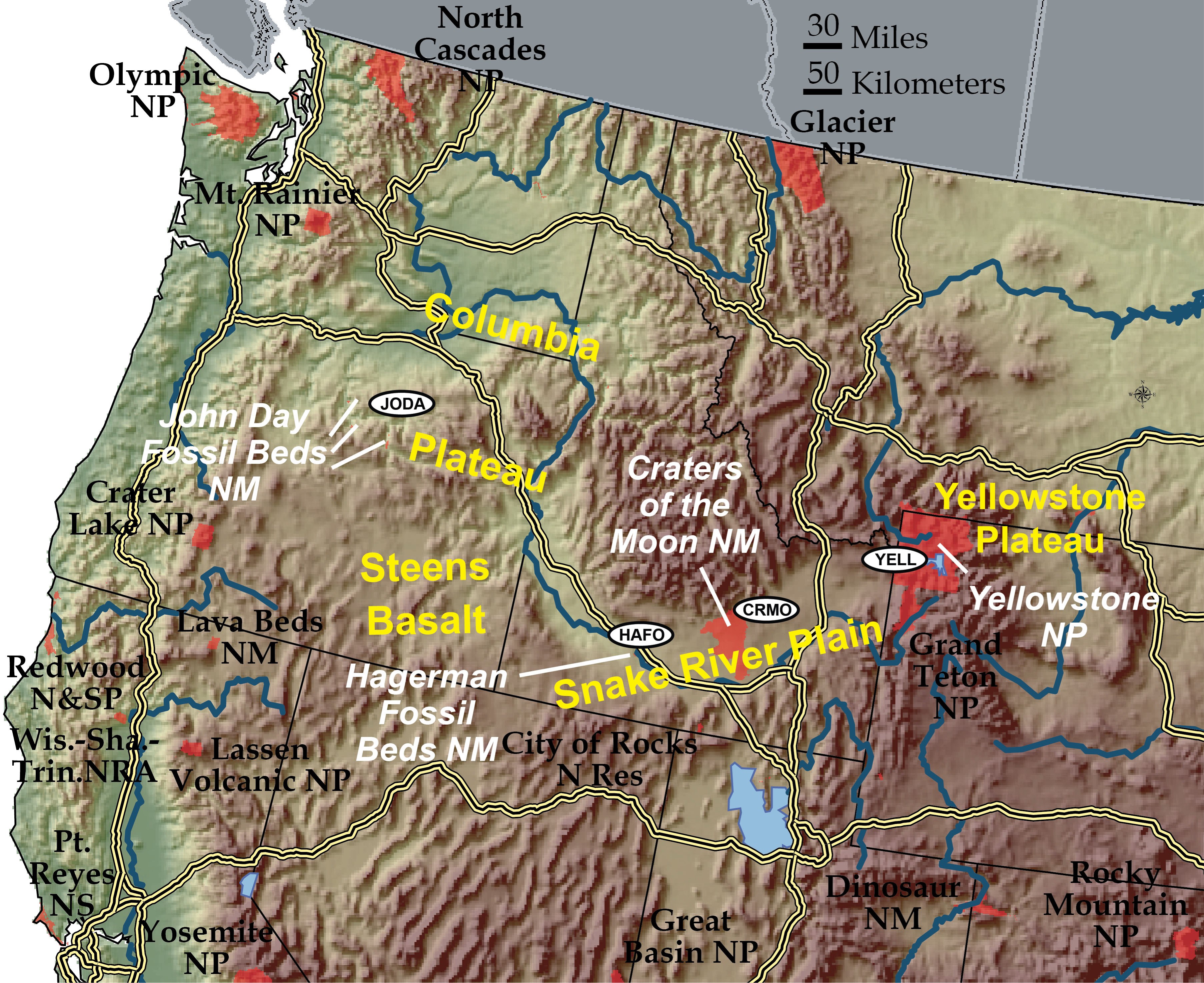 Continental Hotspot - Geology (U.S. National Park Service)