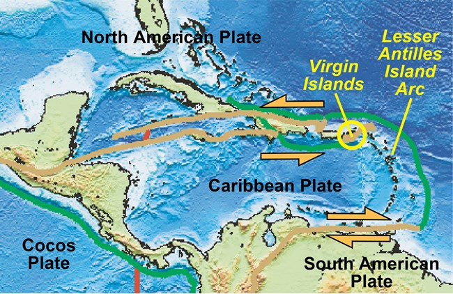 map of seafloor in the caribbean