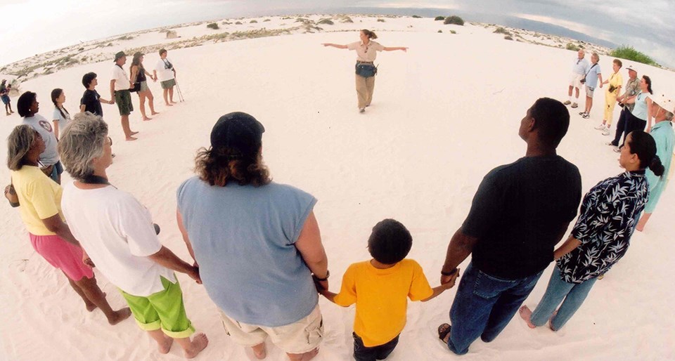 group activity at White Sands